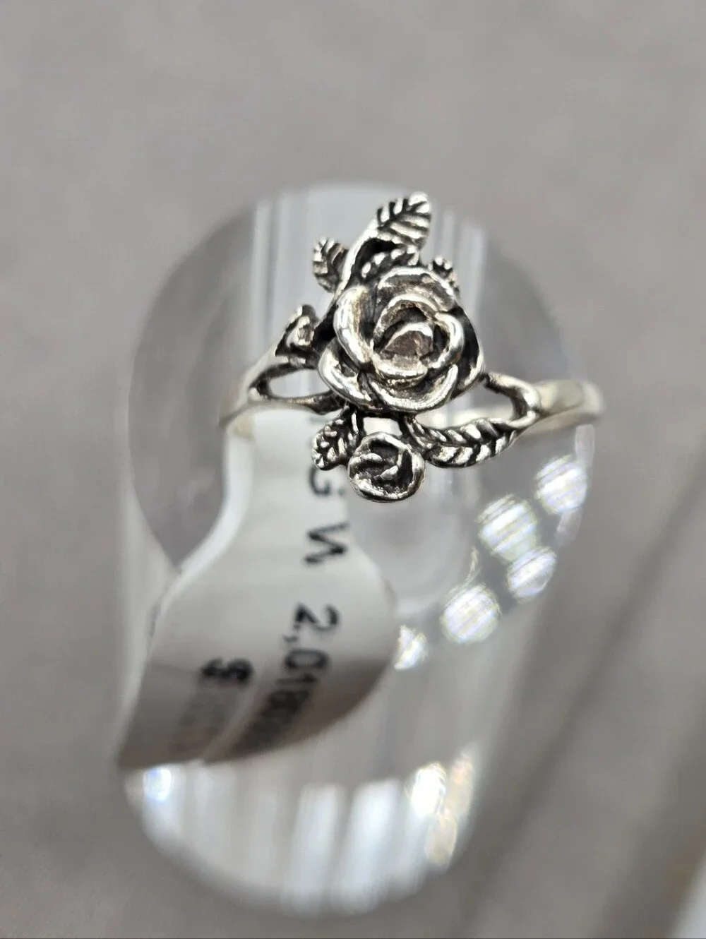 Sterling Silver Ring Grunge Rose Roses size 6 Fairy Boho Dainty Delicate 925